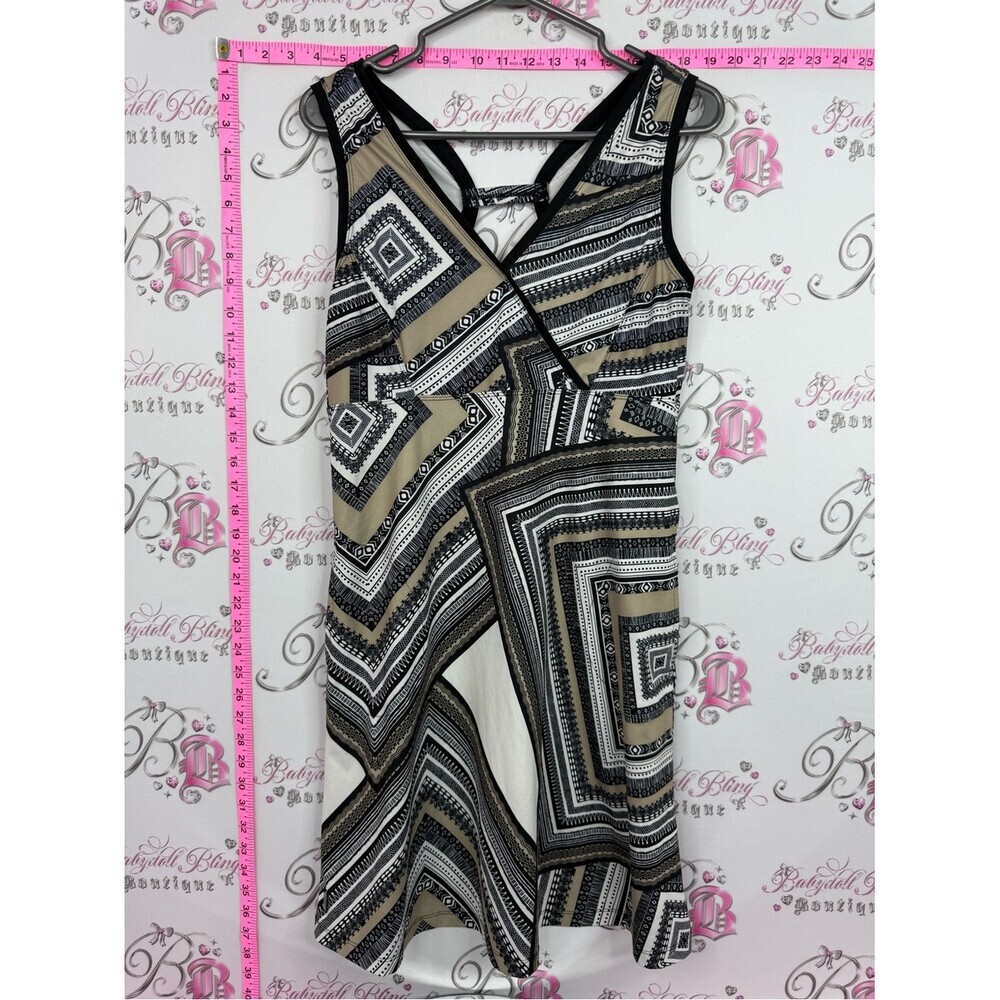 Lole dress or top Geometric Wrap-Style Mini Dress in Black & Tan
